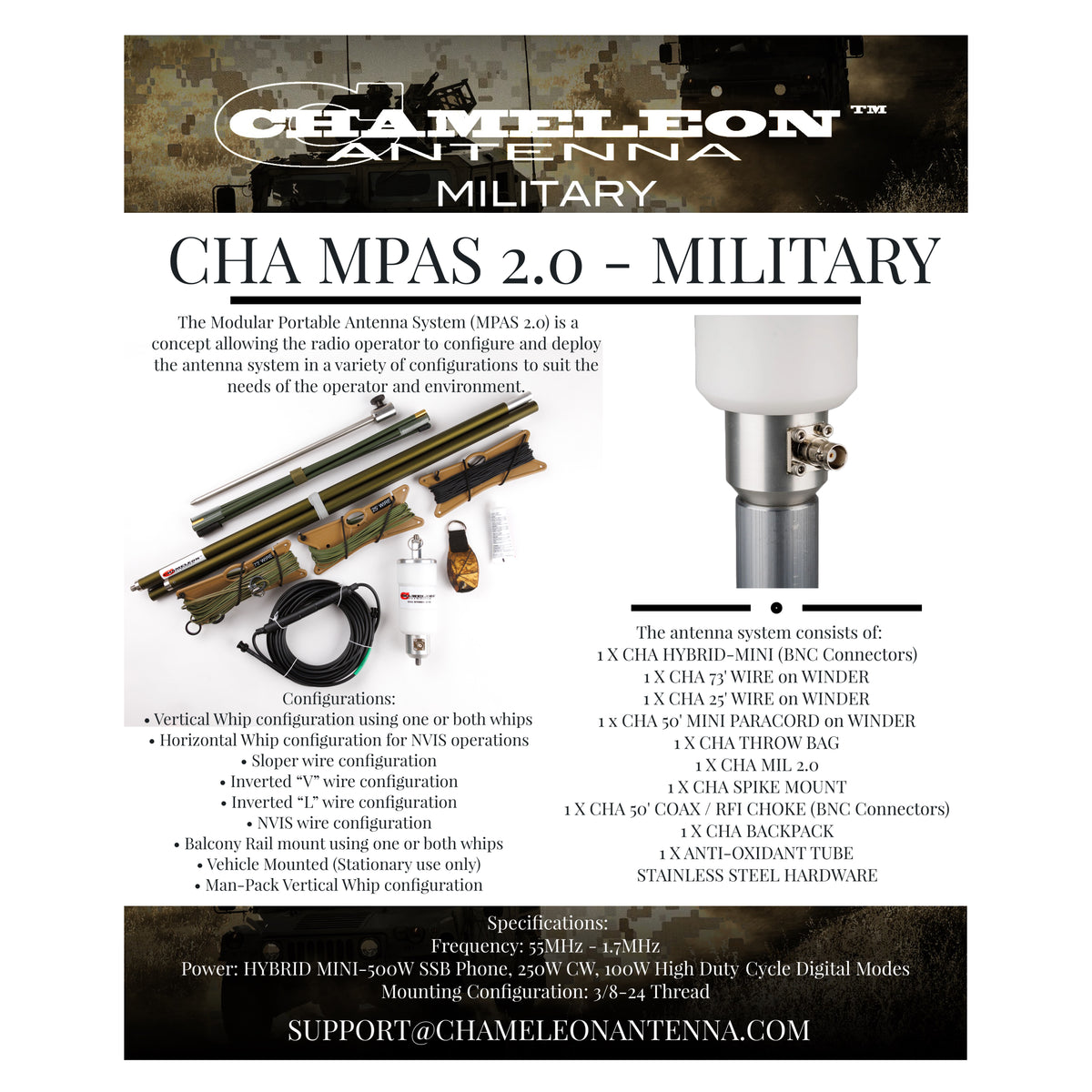CHA MPAS 2.0 military kit components